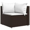 vidaXL Garten-Ecksofas mit Kissen 2 Stk. Braun Poly Rattan