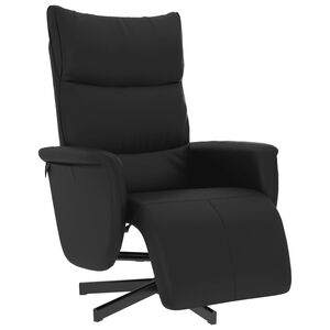 vidaXL Relaxsessel mit Fu&szlig;teil Schwarz Kunstleder