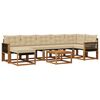 vidaXL Outdoor-Sofagarnitur mit Kissen 8 pcs Natur und Beige