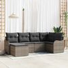 vidaXL Garten-Sofa-Set mit Kissen 6 pcs Grau Poly Rattan