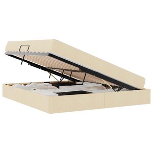 vidaXL Aufbewahrungsbett mit Matratze Creme 160 x 200 cm Polyester