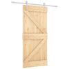 vidaXL Schiebet&uuml;r 90 x 210 cm Massives Kiefernholz Nat&uuml;rlich und Wei&szlig;