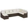 vidaXL Garten-Sofa-Set mit Kissen mit Speicher 8 pcs Braun Poly Rattan