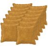 vidaXL Kissenbezug 12 stk. HOUTEN Gelb 50 x 50 cm Mikrofaser Fleece