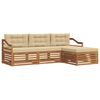 vidaXL Outdoor-Sofagarnitur mit Kissen 4 pcs Natur und Beige