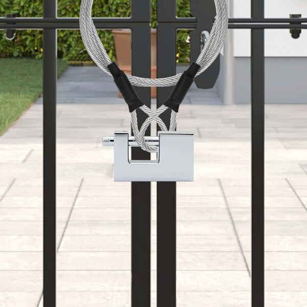 vidaXL Vorh&auml;ngeschloss 2 pcs Silber 8,7 x 1,9 x 5,5 cm Eisen