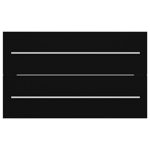 vidaXL Waschbeckenunterschrank Schwarz 80x38,5x48 cm Holzwerkstoff