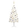vidaXL K&uuml;nstlicher Weihnachtsbaum mit Beleuchtung & Kugeln Wei&szlig; 240 cm