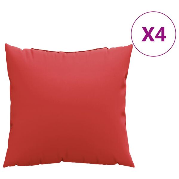 vidaXL Zierkissen 4 Stk. Rot 60x60 cm Stoff