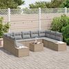 vidaXL Gartensofa-set mit Kissen 10 pcs Beige Poly-Rattan