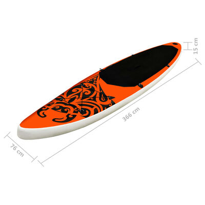 vidaXL Aufblasbares Stand Up Paddle Board Set 366x76x15 cm Orange