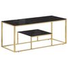 vidaXL Couchtisch Golden Edelstahl und Hartglas