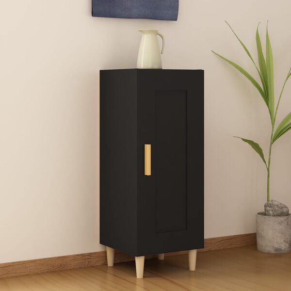 vidaXL Sideboard Schwarz 34,5x34x90 cm Holzwerkstoff