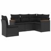 vidaXL Patio Sofa Set 5-Sitzer Black