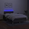 vidaXL Boxspringbett mit Matratze & LED Dunkelgrau 120x200 cm Stoff