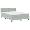 vidaXL Boxspringbett mit Matratze Hellgrau 160 x 200 cm Samt