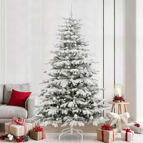 vidaXL K&uuml;nstlicher klappbarer Weihnachtsbaum Wei&szlig; 240 cm PE und PVC