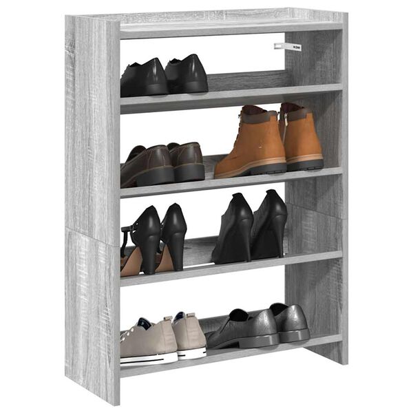 vidaXL Schuhregal Grau Sonoma 60x25x81 cm Holzwerkstoff