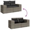 vidaXL Garten-Sofa-Set mit Kissen mit Speicher mit Kissen 13 pcs Grau