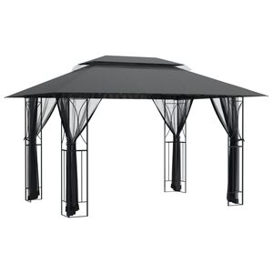 vidaXL Pavillon mit Seitenw&auml;nden Anthrazit 400x300x270 cm Stahl