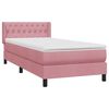 vidaXL Boxspringbett mit Matratze Rosa 90x220 cm Samt