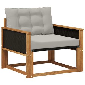 vidaXL Outdoor Mittelsofa Massives Akazienholz und Textilene Natur