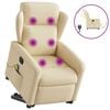 vidaXL Elektrischer Massagesessel mit Aufstehhilfe Creme Stoff