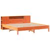 vidaXL Massivholzbett mit Regal ohne Matratze Wachsbraun 200x200 cm
