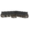 vidaXL Gartensofa-set 10 pcs Grau und Dunkelgrau Poly-Rattan