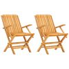 vidaXL Gartenstühle 2 Stk. Klappbar 61x67x90 cm Massivholz Teak