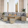 vidaXL Garten-Sofa-Set mit Kissen mit Kissen 9 pcs Beige und Hellgrau