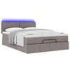 vidaXL Ottomanische Bett mit Matratze & LEDs Taupe 140x190 cm Stoff