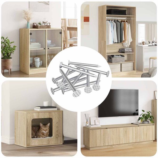 vidaXL N&auml;gel f&uuml;r Holz 12 pcs Silber &Oslash; 3 x 15 mm Metall