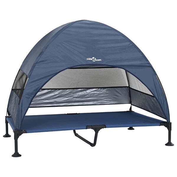 vidaXL Hochgelegtes Hundebett Marineblau 127 x 81 x 108 cm