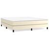 vidaXL Boxspringbett mit Matratze Creme 180x200 cm Kunstleder