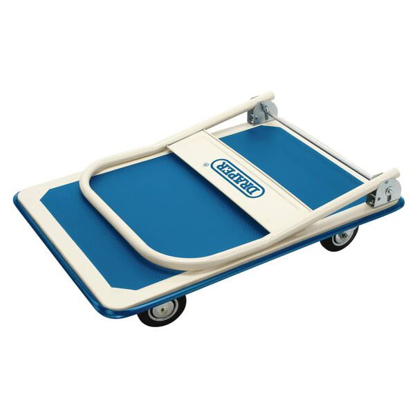 Draper Tools Transportwagen mit Klappb&uuml;gel Blau und Wei&szlig; 90&times;60&times;85 cm
