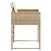 vidaXL Gartenstühle mit Kissen 4 Stk. Beige Poly Rattan