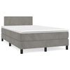 vidaXL Boxspringbett mit Matratze & LED Hellgrau 120x190 cm Samt