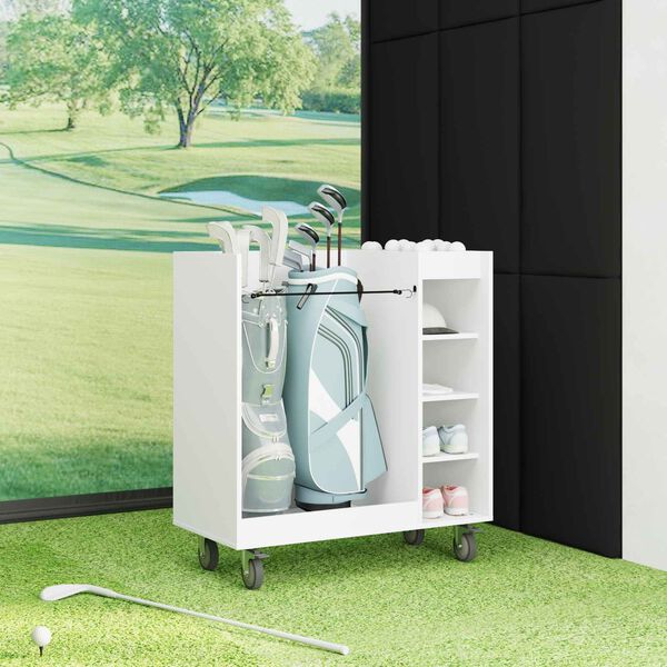 vidaXL Golf Schrank Mit Rad Uni Wei&szlig; 90 x 45 x 98 cm
