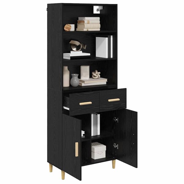 vidaXL Highboard Schwarz Eichen-Optik 69,5 x 32,5 x 180 cm