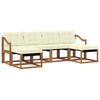 vidaXL Outdoor-Sofagarnitur 6 Stk. Natur und Creme