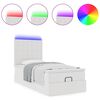 vidaXL Ottoman-Bett mit Matratze & LEDs Weiß 90x190 cm Kunstleder
