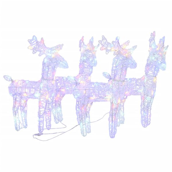 vidaXL LED-Rentiere 4 Stk. Mehrfarbig 160 LEDs Acryl