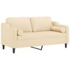 vidaXL 2-Sitzer-Sofa mit Kissen Creme 140 cm Stoff