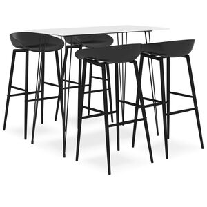 vidaXL 5-tlg. Bar-Set Wei&szlig; und Schwarz