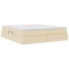 vidaXL Aufbewahrungsbett mit Matratze Creme 180 x 200 cm Polyester