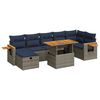 vidaXL 8-tlg. Garten-Sofagarnitur mit Kissen Grau Poly Rattan Akazie