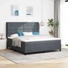 vidaXL Boxspringbett mit Matratze Dunkelgrau 200 x 180 cm Samt