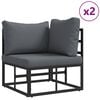 vidaXL Gartensofa-set mit Kissen 11 pcs Schwarz Aluminium