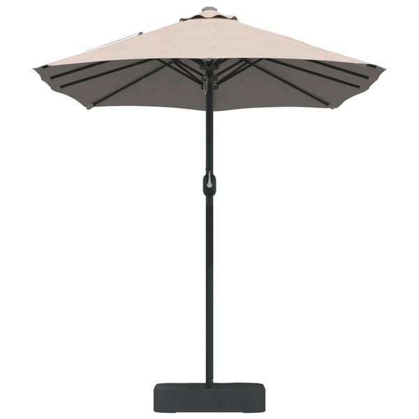 vidaXL Garten-Sonnenschirm Taupe 385 x 209 x 244 cm Polyester